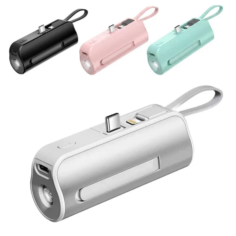 Carregador Portátil Power Bank 2 em 1 Kapbom KA-9788 5000MAH com LED Tipo-C e Lightning 1 Unidade - KAPBOM