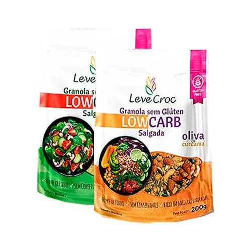 Kit 2 Granolas Salgadas Sem Glúten Leve Croc: Páprica, - Não Informado - Mercearia