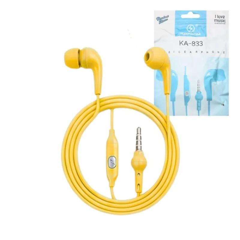 Fone de Ouvido com Fio Kapbom KA-833 Microfone Integrado Conexao P3 3.5MM Branco - KAPBOM