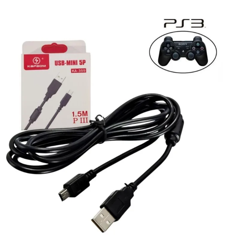 Cabo V3 Mini Usb 5p 1,5 Metros Para Controle Gamer