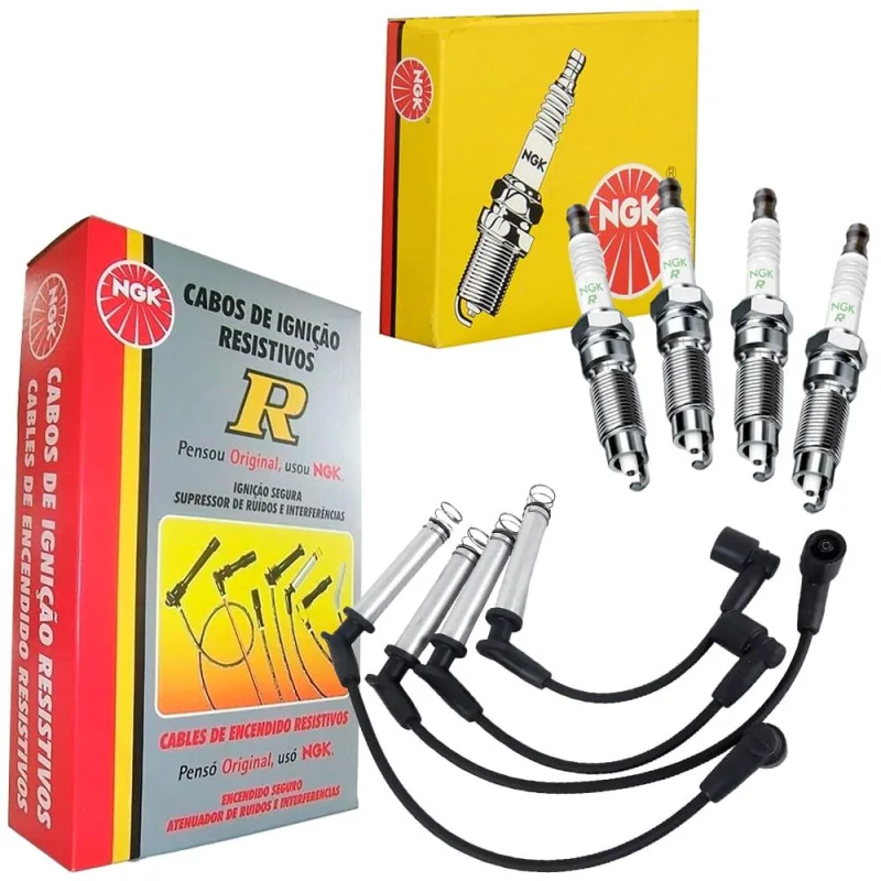 Kit Vela E Cabo Vela De Ignição Strada 1.3 2003 A 2005 Ngk - NGK - Automotivo