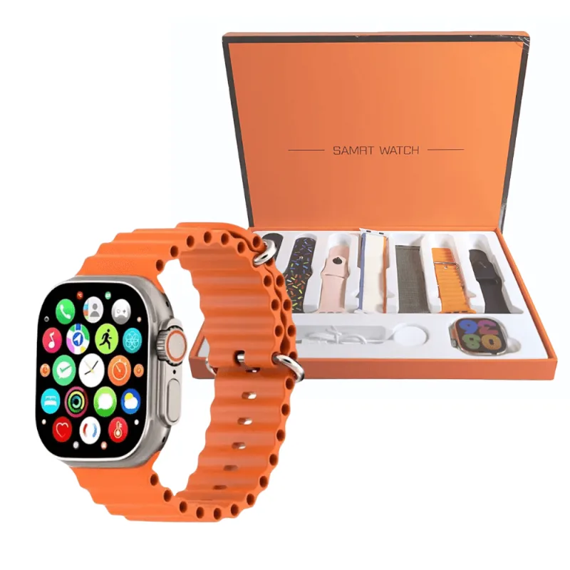 Relógio Inteligente Smartwatch 49mm Com 7 Pulseiras