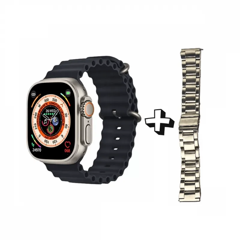 Relógio Inteligente Smartwatch 49mm Com 04 Pulseiras
