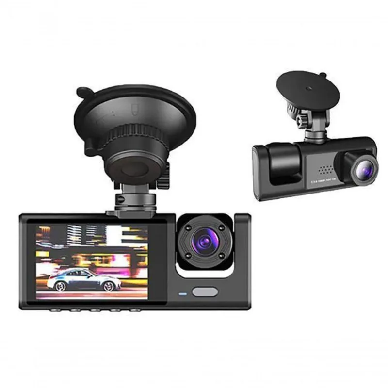 Câmera Veicular Kapbom Com Câmera De Ré Full HD 1080p Visão Noturna Tela 2 Polegadas Preto