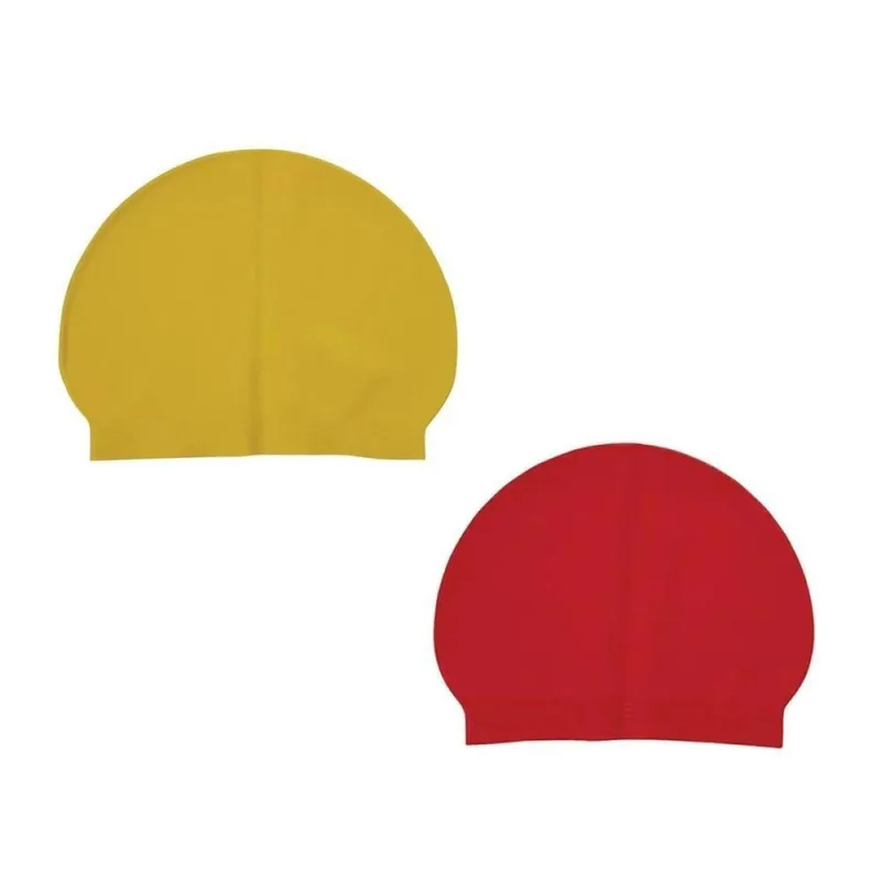 Kit 2 Touca de Natação Látex Impermeável Amarelo e Vermelho Unissex Mor - Mor - Moda