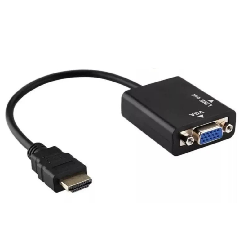 Conversor Adaptador de Vídeo Hdmi para Vga Fêmea KAP-V079 Preto Kapbom