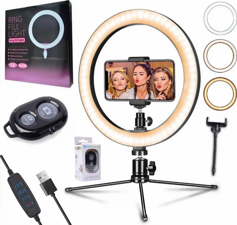 Iluminador Luz Led Ring Light Anel Celular Universal Tripé