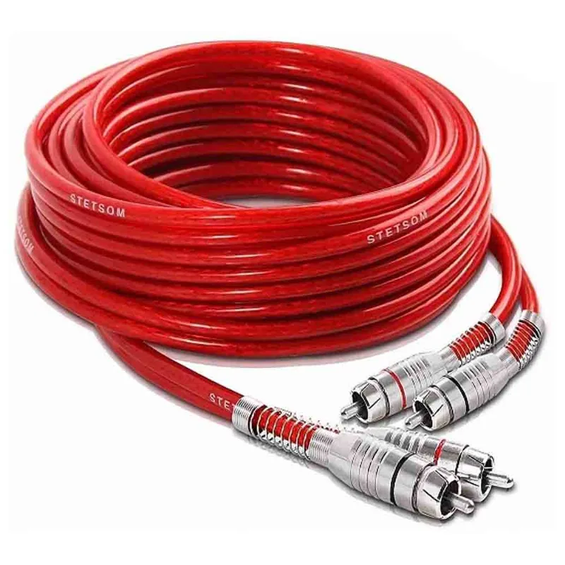 Cabo 2+2 Rca Duplo Prata 5m L/r 40mm Audio Video Blindado - AUTOMOTIVE SHOP - áudio