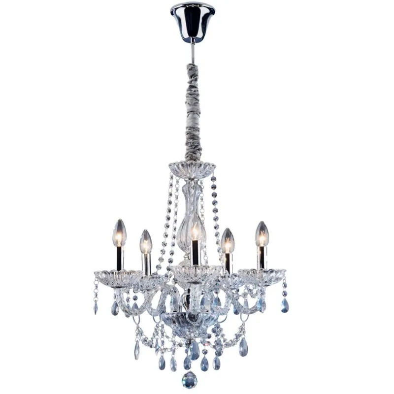 Lustre Bronzearte Clássico 5 Luzes E14 Transparente (MP) - Bronzearte