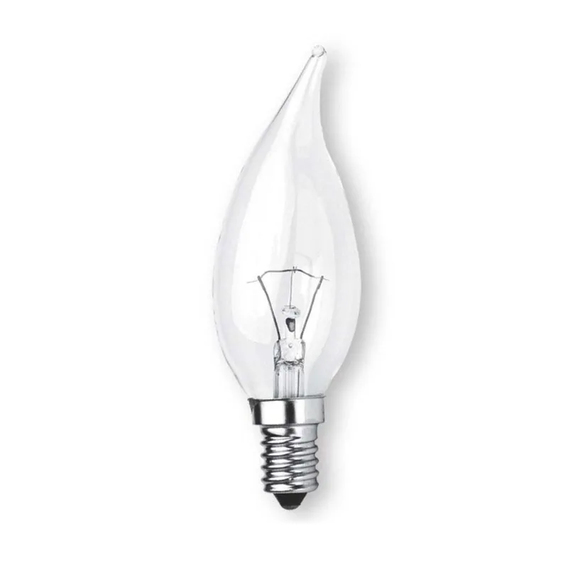 Lâmpada incandescente vela E14 220V 60W 3000K clara Bronzearte