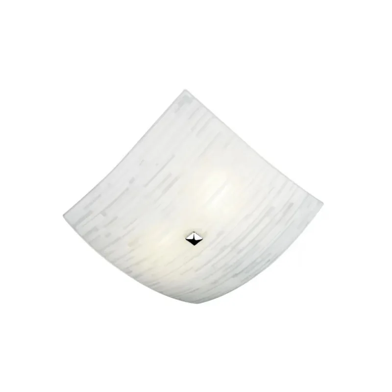Plafon Matrix Bronzearte de Aço para 2 Lâmpadas E27 30x30cm Bivolt Branco Plafon de aço para 2 lâmpadas E27 Matrix 30x30cm bivolt 60W branco Bronzearte