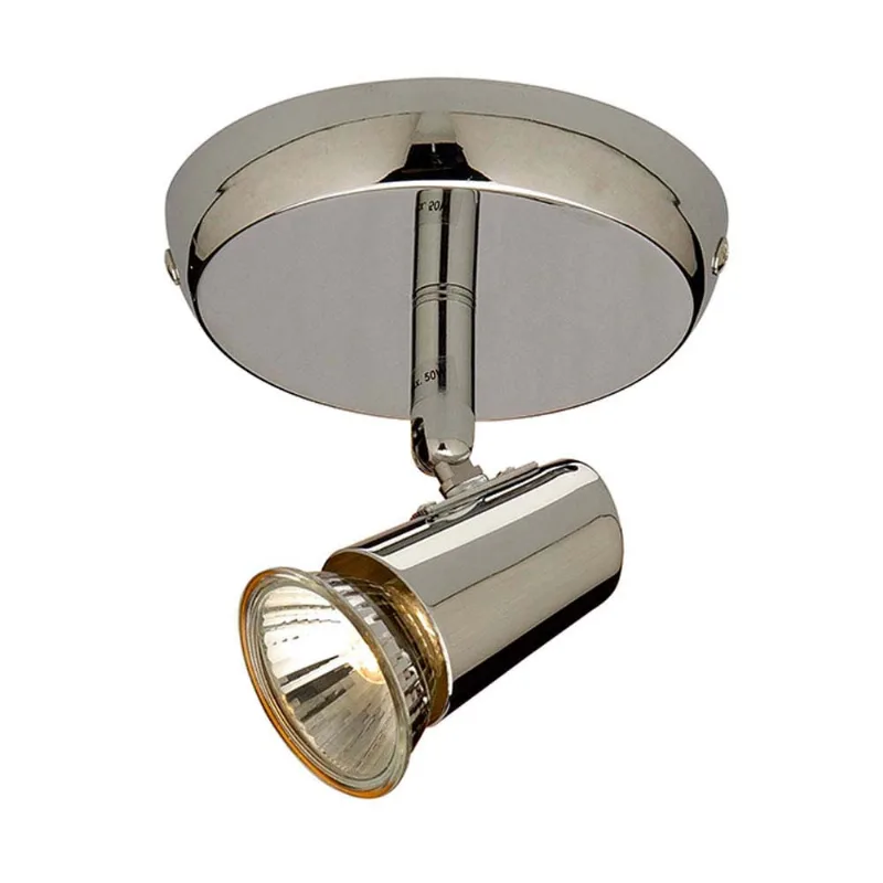 Spot de aço para 1 lâmpada GU10 127V 50W New Short cromo Bronzearte