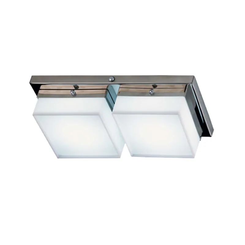 Plafon Cubo retangular LED 2x10W 220V 6400K Bronzearte