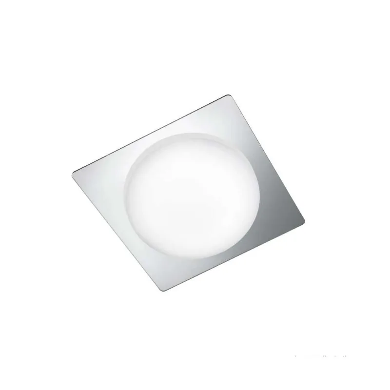 Plafon Vênus LED 30x30cm 127V 6400K com difusor e aro espelhado transparente Bronzearte