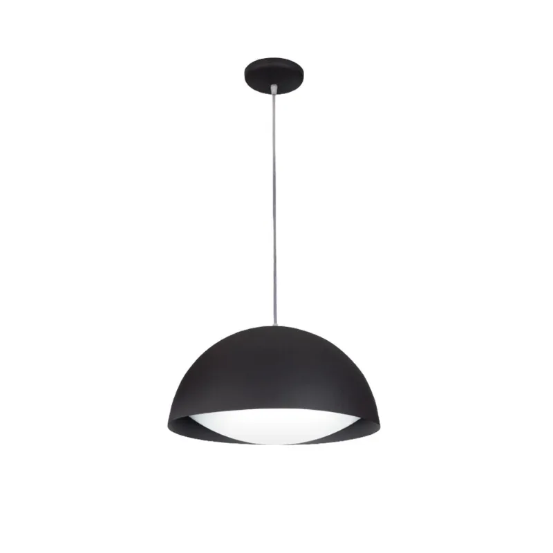 Pendente meia lua altura ajustável até 100cm preto Aquarela do Brasil Clean Bronzearte