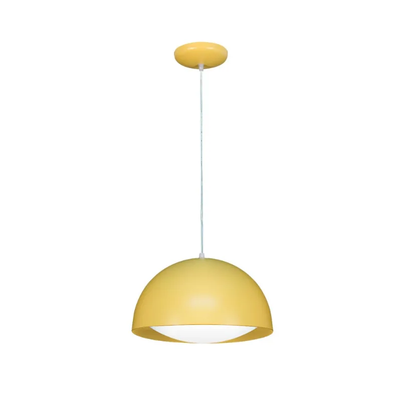 Pendente Meia Lua Bronzearte Altura Ajustável Amarelo Aquarela do Brasil Clean