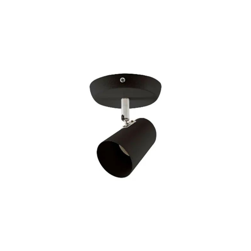 Spot direcionável Llum base redonda para 1 lâmpada E27 preto New Short