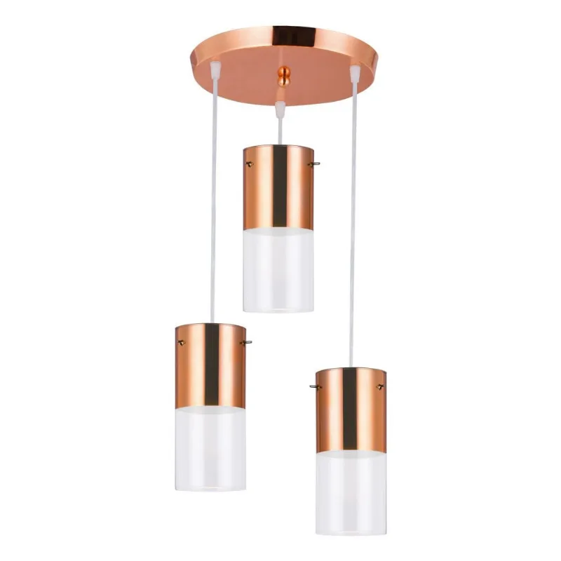Pendente First 3 Luzes E27 Cobre LLumm Bronzearte