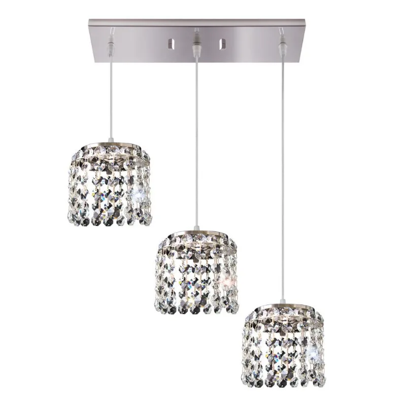 Pendente Milano Cristal Redondo 3 Luzes G9 LLumm Bronzearte