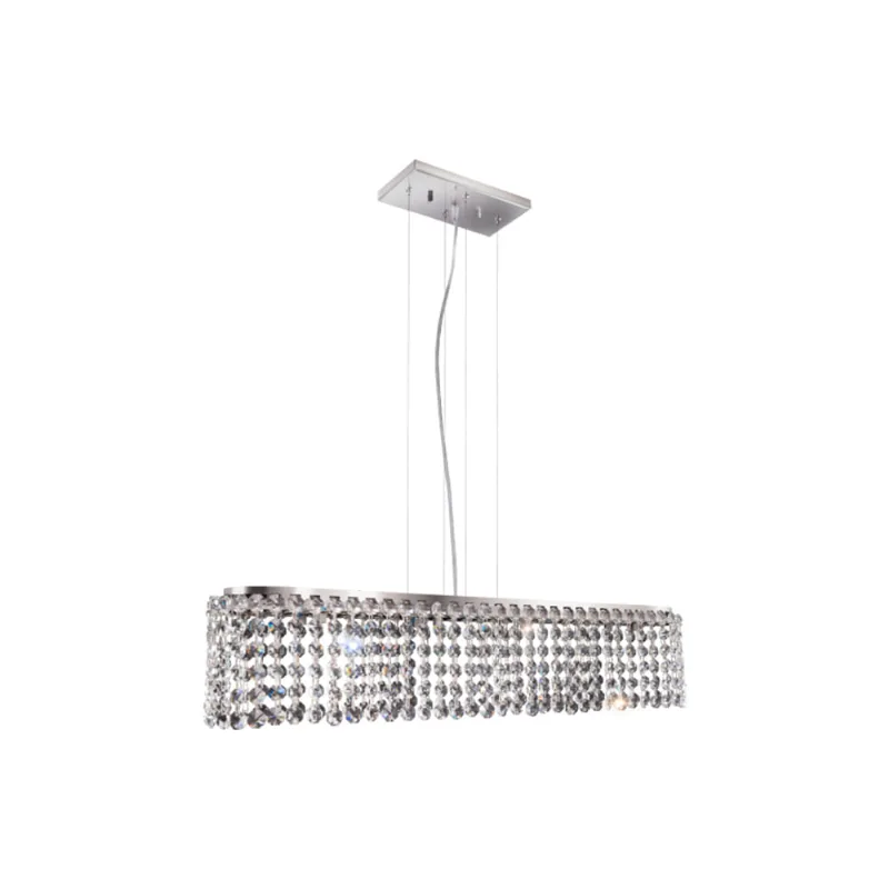 Pendente Milano Cristal Retangular 4 Luzes G9 LLumm Bronzearte