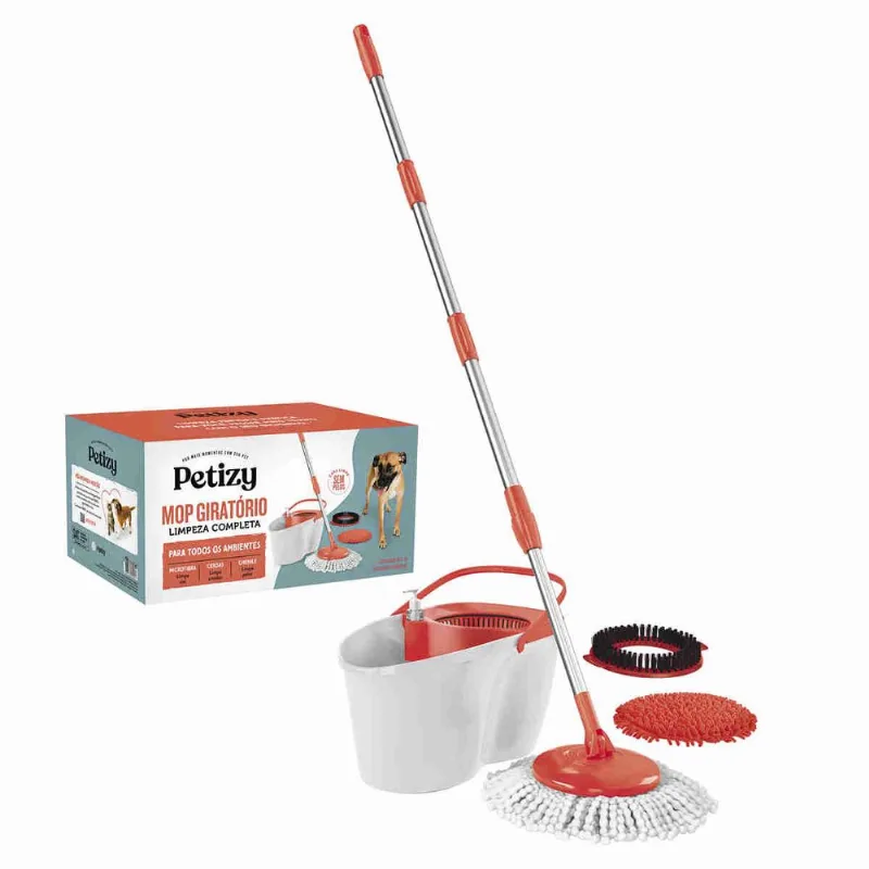 Mop Giratório Limpeza Completa Com Cabo Extensivel