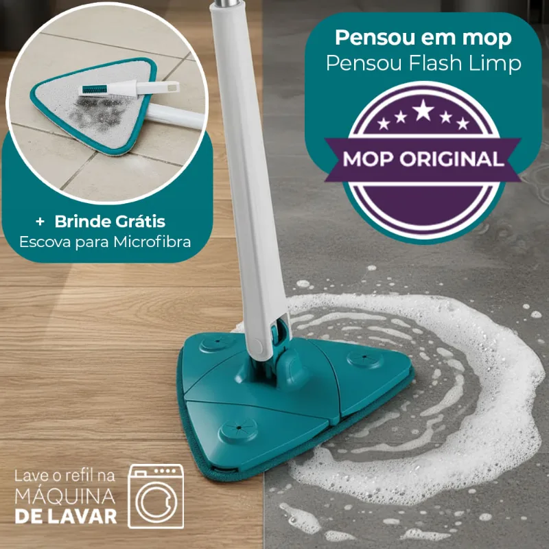 Mop Delta Twist Giratório Original Mop Delta Twist com Cabeça Triangular Giratória