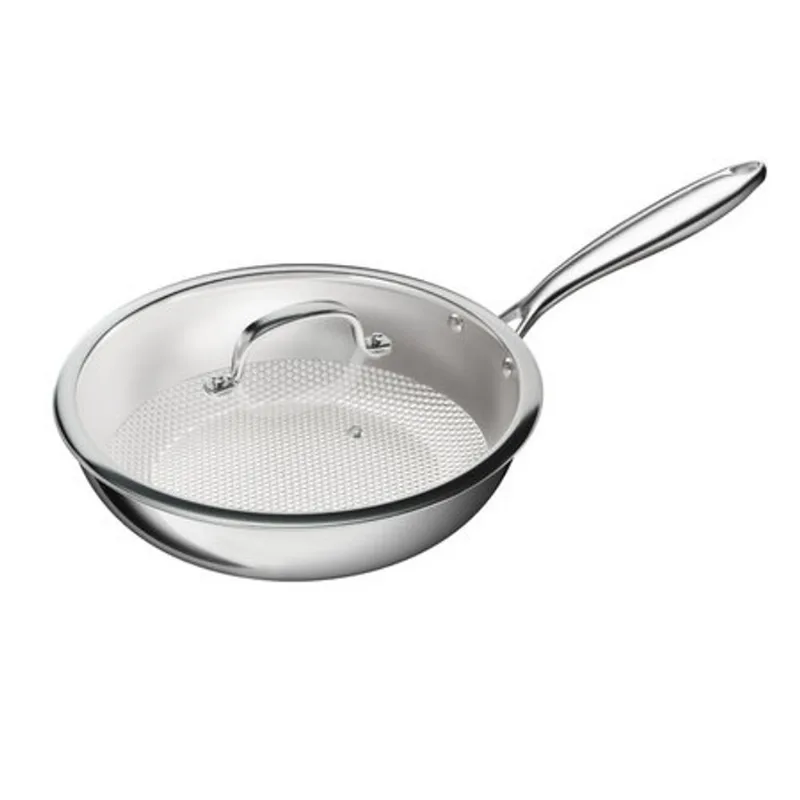 Wok Hexxa 3D Inox 28cm com Cabo