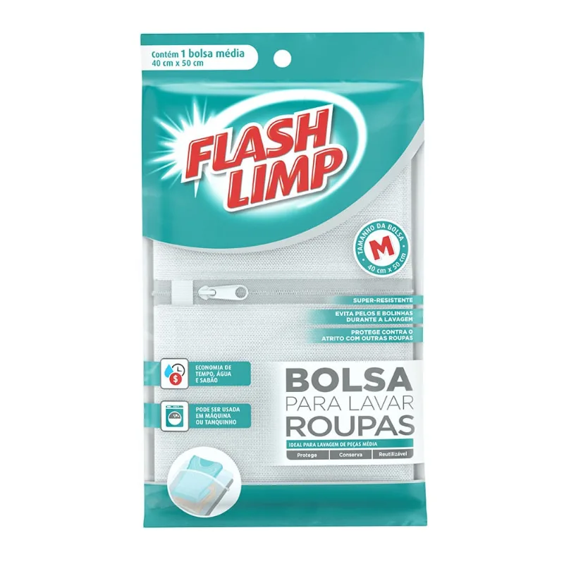 Bolsa Lavar Roupas Flash Limp média