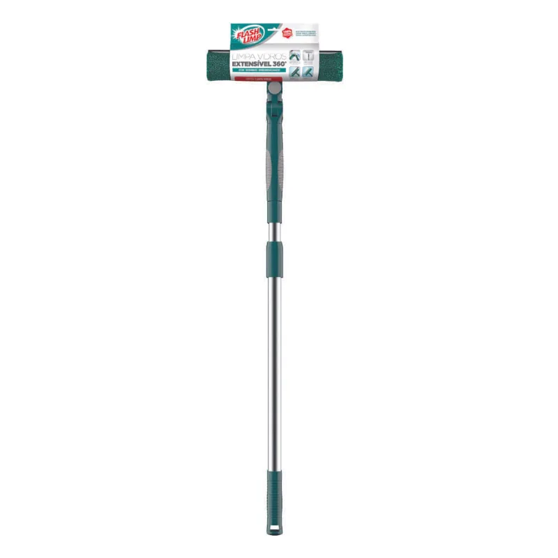 Limpa Vidros Extensível 360 FlashLimp Cinza e Verde