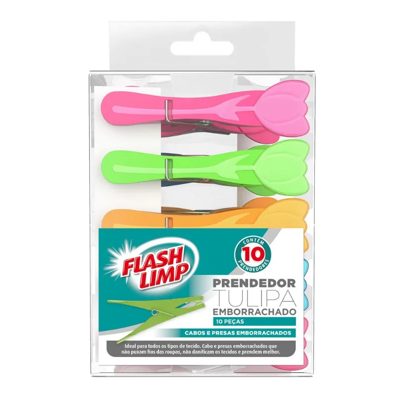 Conjunto 10 Prendedores Tulipa Emborrachado Flash Limp