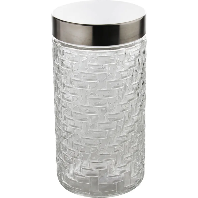 Pote de Vidro Redondo 1,5L Rattan Euro