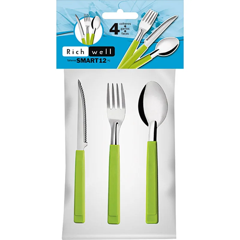 Faqueiro 12 Peças Smart Euro Verde