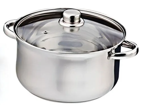 Cacarola Inox Funda 24cm C/tampa Vidro - EURO - Bazar