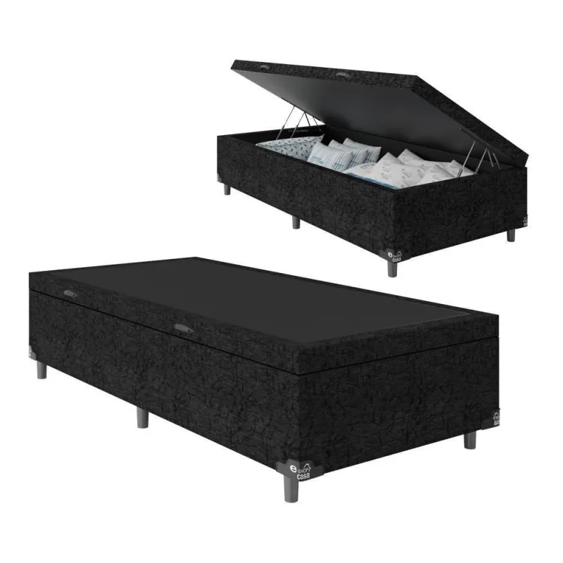 Cama Box Baú Solteiro 88x188x42 Premium - RR colchoes - Móveis