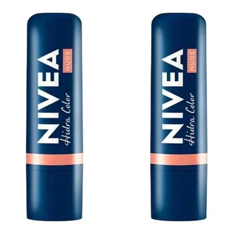 Kit 2 Hidratante Labial Hidra Color Champanhe Nude Nivea 4,8g