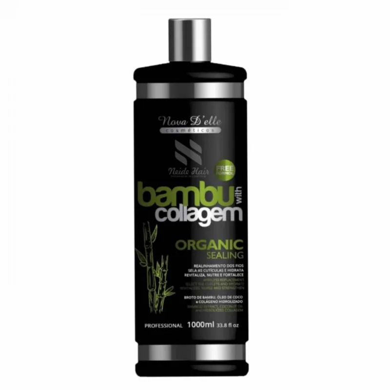 Escova Progressiva Alisamento Imediato 1L Nova Delle Sem Formol Bambu Orgânica Progressiva Sem Formol Bamboo Organica 1L Nova Delle