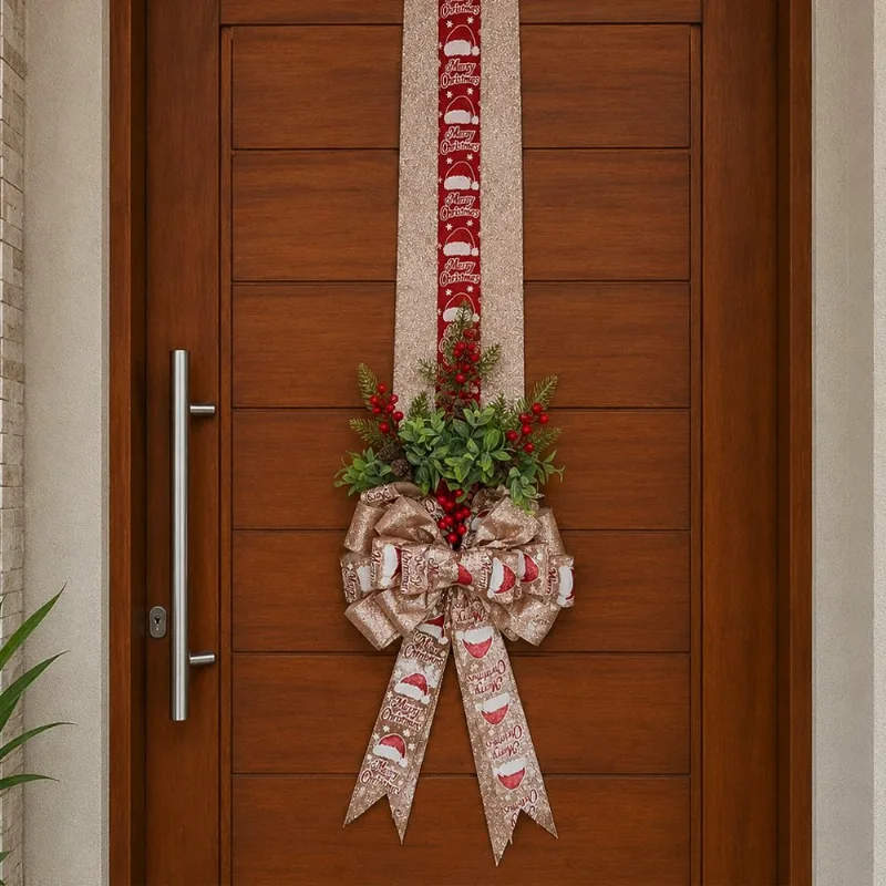 Escapulário Enfeite Natal Merry Christmas Decoração Porta 2m