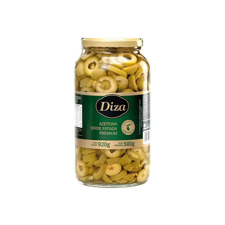 Azeitona Diza Verde Fatiada Premium Vidro 500g - Diza - Mercearia