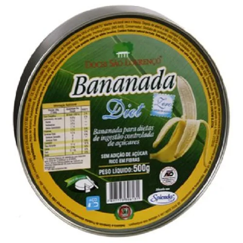 Bananada Diet S. Lour Lata 500g - DOCES SAO LOURENCO