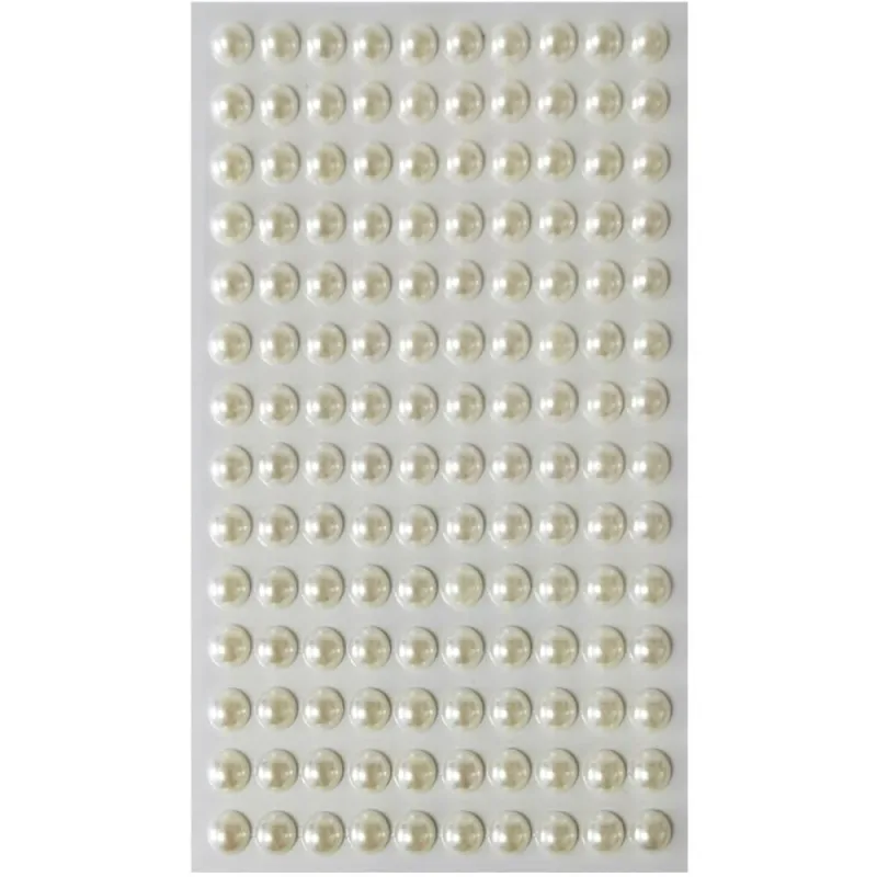 Pedraria 1/2 Perola 8MM Perola Adesiva - Make+ - Artesanato