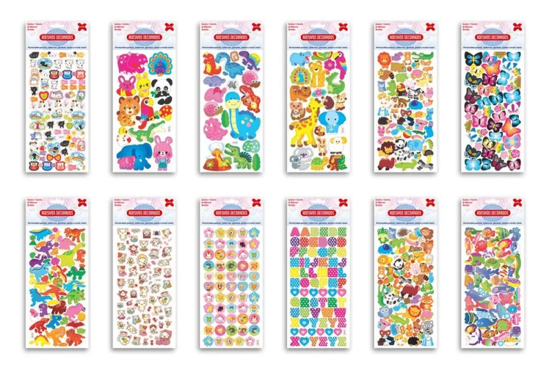 Adesivo 3d Sortidos Tema Animais - LC - Papelaria