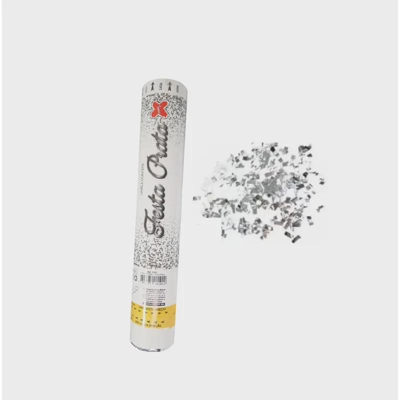Lanca Confete Festa Prata Metal Make +