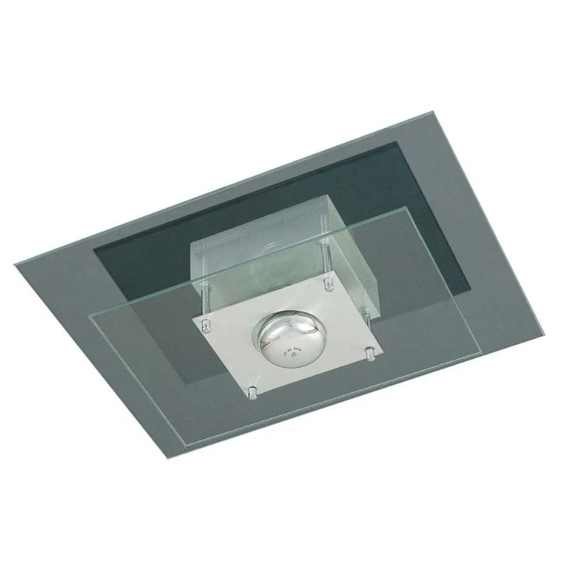 Plafon retangular para 1 lâmpada E27 Spacial PMR 135 100W vidro preto Pantoja - Pantoja