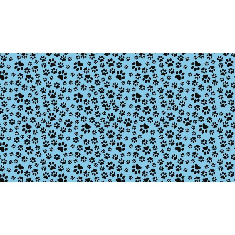 Placa Em Eva Estampado 60X40Cm Patinhas Azul E Branco 2Mm
