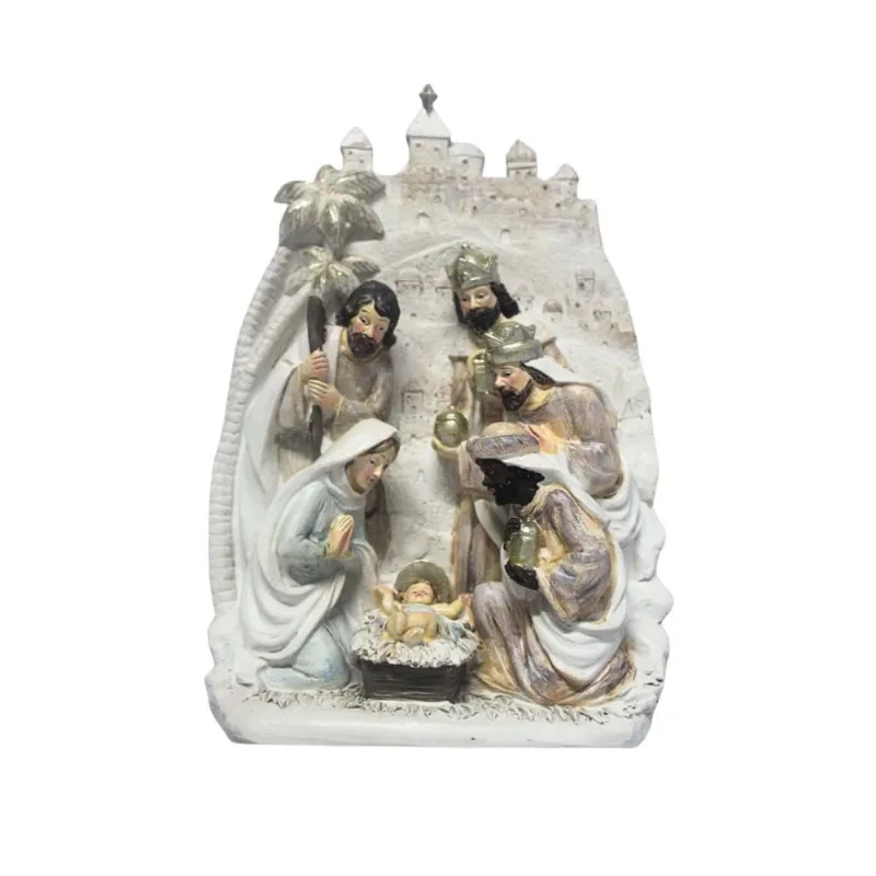 Presépio de Natal Luxo em Resina Com Pintura Realistas Sem Borrões