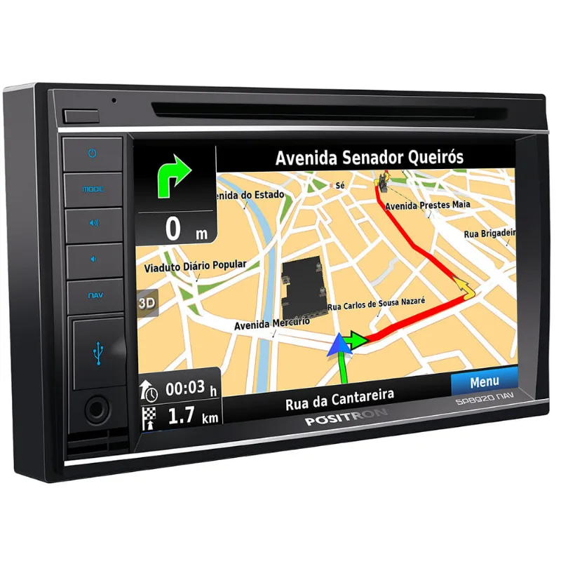 Central Multimidia Positron Sp-8920Nav 6.2 Polegadas Tv Digital Bluetooth Gps Usb Sd Aux