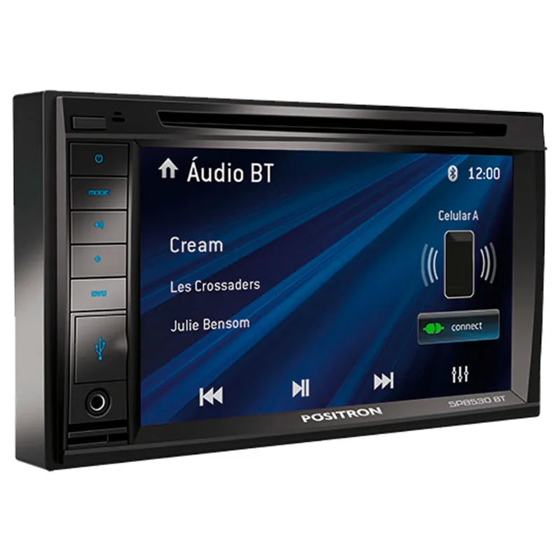 Central Multimidia Positron 6.2 Polegdas Aux Bluetooth Usb Touch Scren Sd Sp8530Bt - POSITRON
