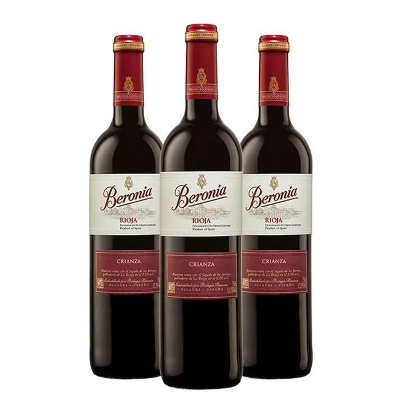 3X Vinho Espanhol Beronia Crianza Tinto 750Ml