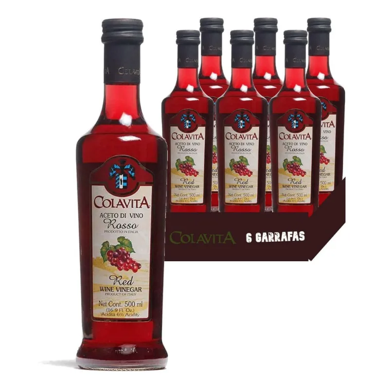 Vinagre De Vinho Tinto Colavita 500Ml (6 Garrafas)