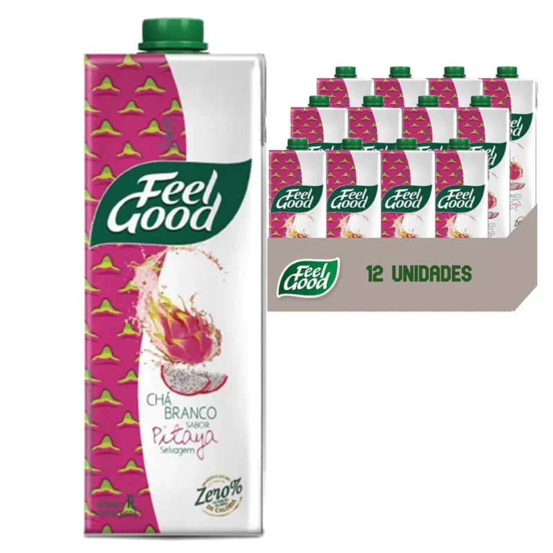 Chá Branco com Pitaya feel good 1 Litro (12 Unidades)